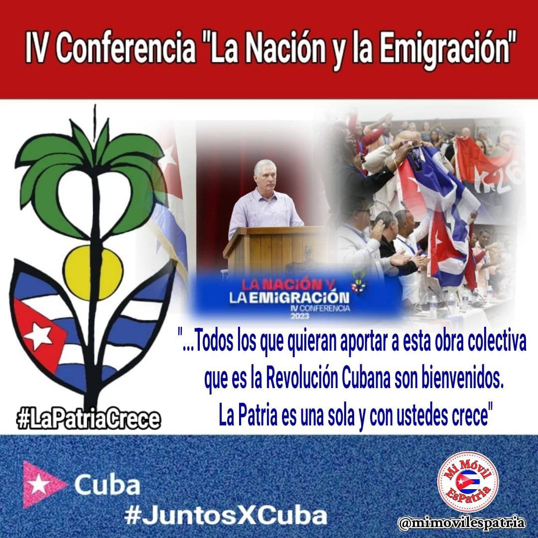 Belkyspcr's tweet photo. @DiazCanelB en IV Conferencia La Nación y la Emigración: "Nuestros  brazos estarán abiertos con el reconocimiento agradecido para quienes arriesgan hasta la vida por apoyar y defender a la patria en la hora difícil”. 

Hoy y siempre con ustedes #LaPatriaCrece 

 #JuntosXCuba 🇨🇺 https://t.co/ZEuKPGEaQR