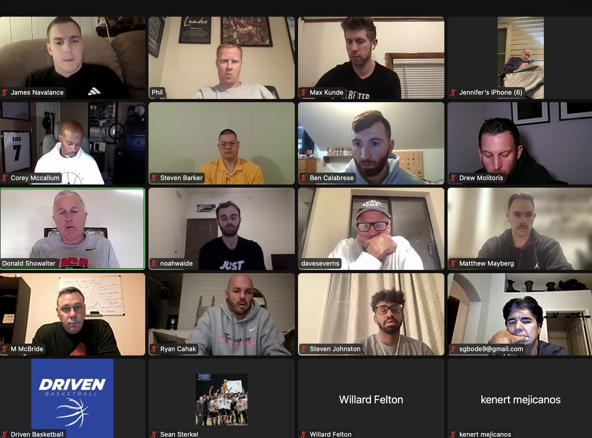 PhilBeckner's tweet photo. PHENOMENAL COACHES MENTORSHIP MEETING TONIGHT!

Working to gain clarity on both our offensive and defensive philosophies!

Grateful to have 2 of the best @dave_severns  and @dshow23  as our guest coaches!

So many great teaching points and thinking points to work through! https://t.co/e4gMx4Ky21