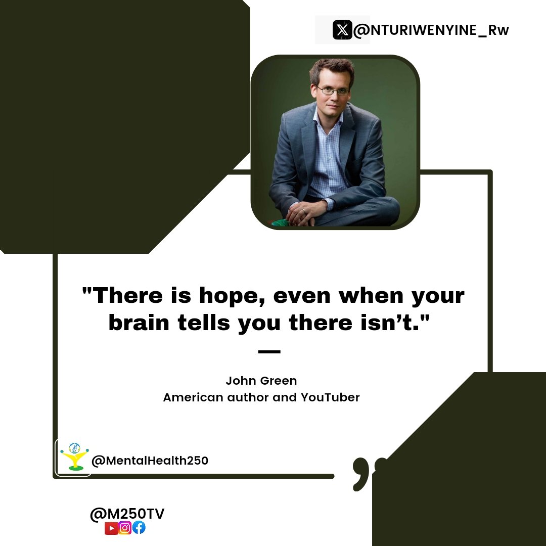 NTURIWENYINE_Rw's tweet image. #hirwanda and the #world #thereis #hope #youarenotalone #nturiwenyine #psychology4better_life #mentalhealth250

@johngreen