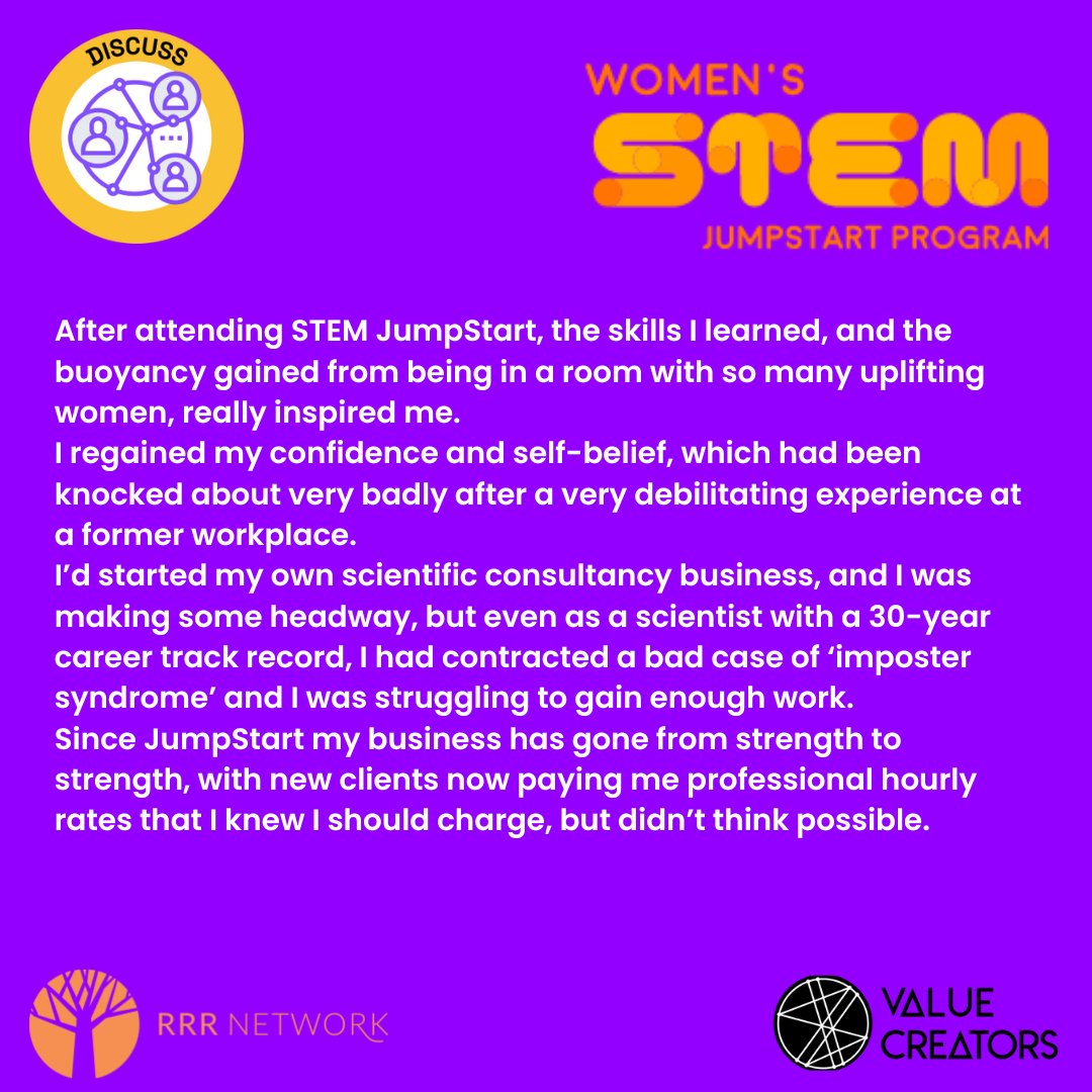 ValueCreatorsPL's tweet image. *STEM ALUMNI SPOTLIGHT*

An inspiring story shared by Kathy at our Connect Forum, who attended our Bunbury program earlier this year.

We are proud to be able to have helped her achieve her dreams and successes in the field of STEM.