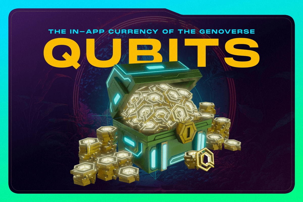 QUBITS—the in-app currency of the Genoverse

💳 Get: Purchase with fiat currency at the in-app Market

🛍️ Use: Acquire non-craftable items at the In-App Shop. Extend Arcade runs to unlock better rewards &amp; top the leaderboard

🤝 Soon: Quibits will power P2P Marketplace purchases