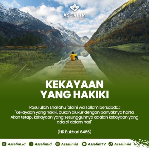 FD_Pra1453's tweet photo. Kekayaan yang Hakiki

Rasulullah shallahu 'alaihi wa sallam bersabda,: 

"Kekayaan yang hakiki, bukan diukur dengan banyaknya harta. Akan tetapi, kekayaan yang sesungguhnya adalah kekayaan yang ada di dalam hati"

(HR Bukhari 6466)

Kunjungi kami di :

🌏 https://t.co/z4C2RexI5z https://t.co/JjgIXm022p