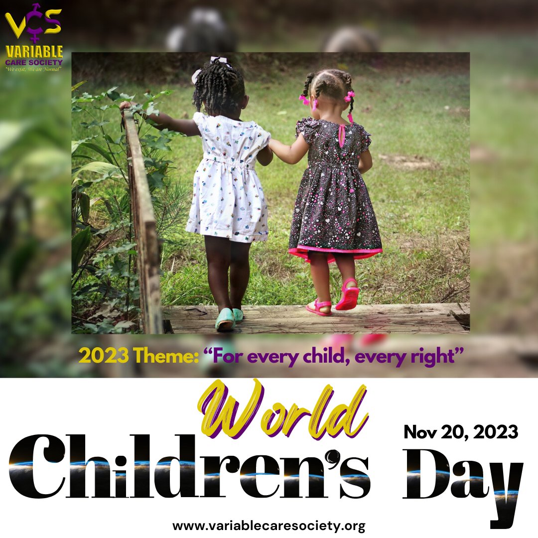 variablecare's tweet photo. World Children’s Day is a day to celebrate children, promote their welfare and to raise awareness about the challenges that children face, including intersex children. Every child deserves to be loved and accepted for who they are. 
#intersex 
#weexist
#wearenormal
#childrensday https://t.co/5a7oaRo7JM