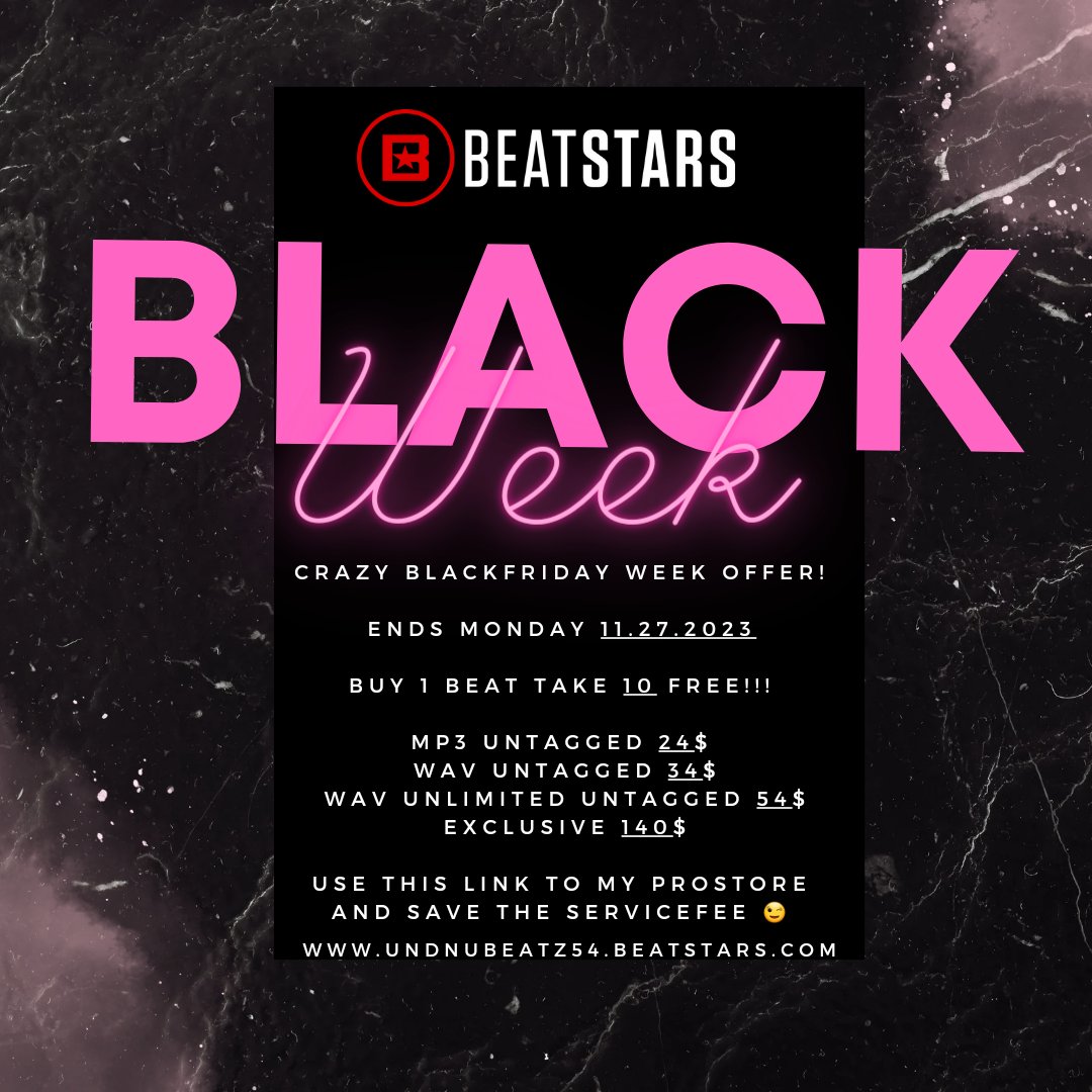 UndNuBeatz54's tweet photo. Black Week Offer 🔥

10 Beats for 1 💰

https://t.co/IgxeBDl5m7 https://t.co/GeyQTaTnIh