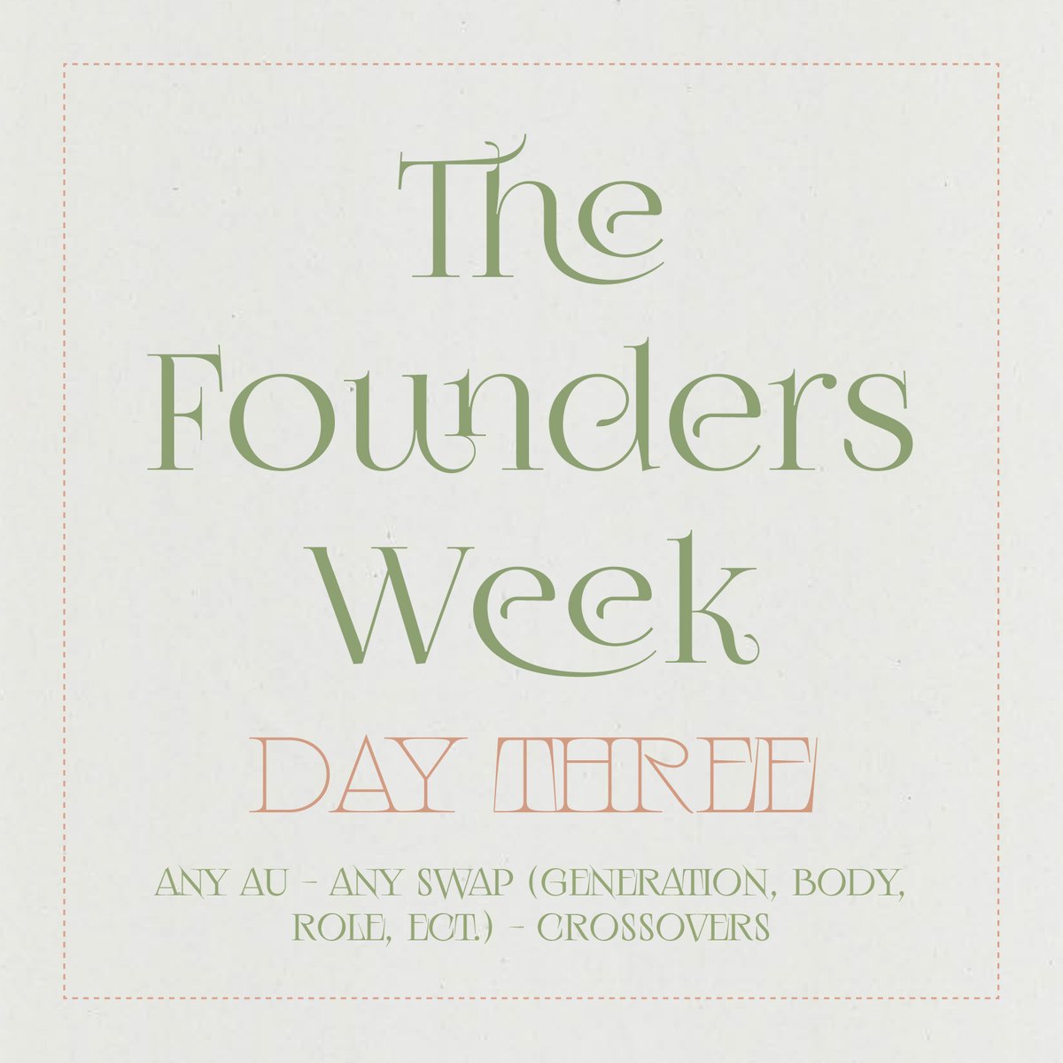 And today is day three of the Foundersweek Event. I hope you are all having a lot of fun. I know I do! As usual, don't forget to tag me and add your work to the event collection on AO3 if you use that archiveofourown.org/collections/Fo… ~ Mod Alismae #Foundersweek2023