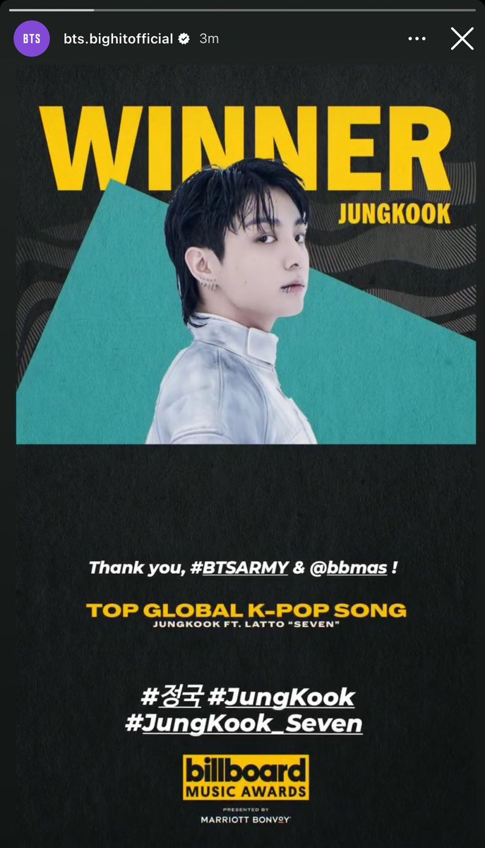 JJK_Times's tweet photo. BTS Official Instagram Story:

WINNER - JUNGKOOK
TOP GLOBAL K-POP SONG https://t.co/Fj4DEpqUsH
