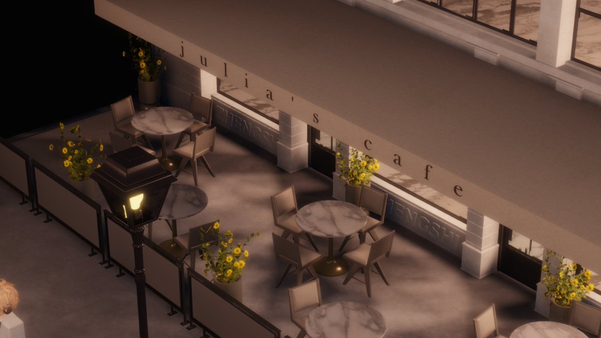 a little parisian-inspired street  made for @belongtoheavenn - includes cafe + 3 story clothing boutique #roblox #robloxdev #blender3d