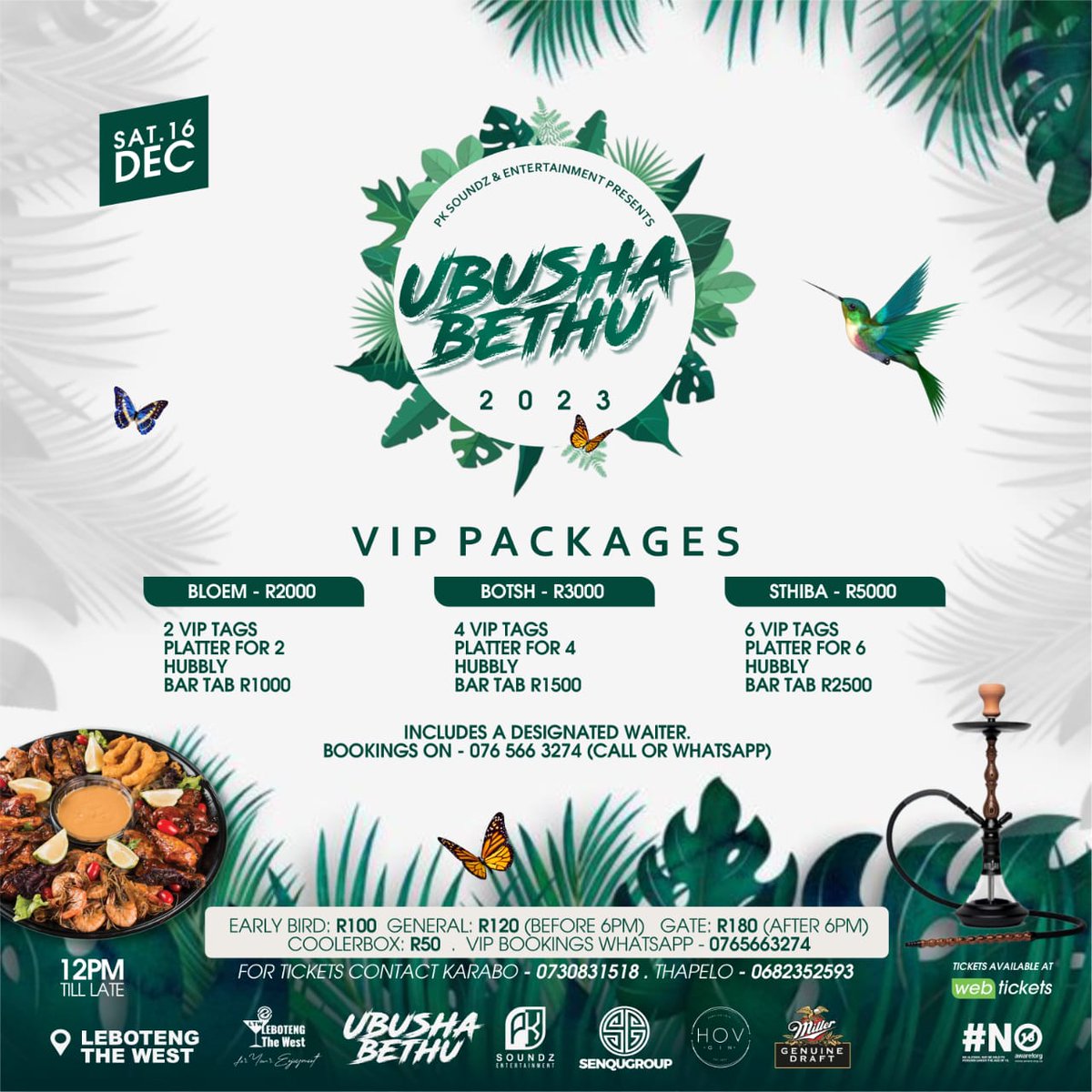 Ladies &amp; Gents!!

UBUSHABETHU presents to you our performers, Mosiuoa Troy Monaheng &amp; MC Fire fans  Get your ticket now, Let's Goooooo!! 🔥🔥

📍 Leboteng The West
🗓 16.12.2023

FOLLOW THE DETAILS ON POSTER FOR TICKETS. 🥂

#UBUSHABETHU5