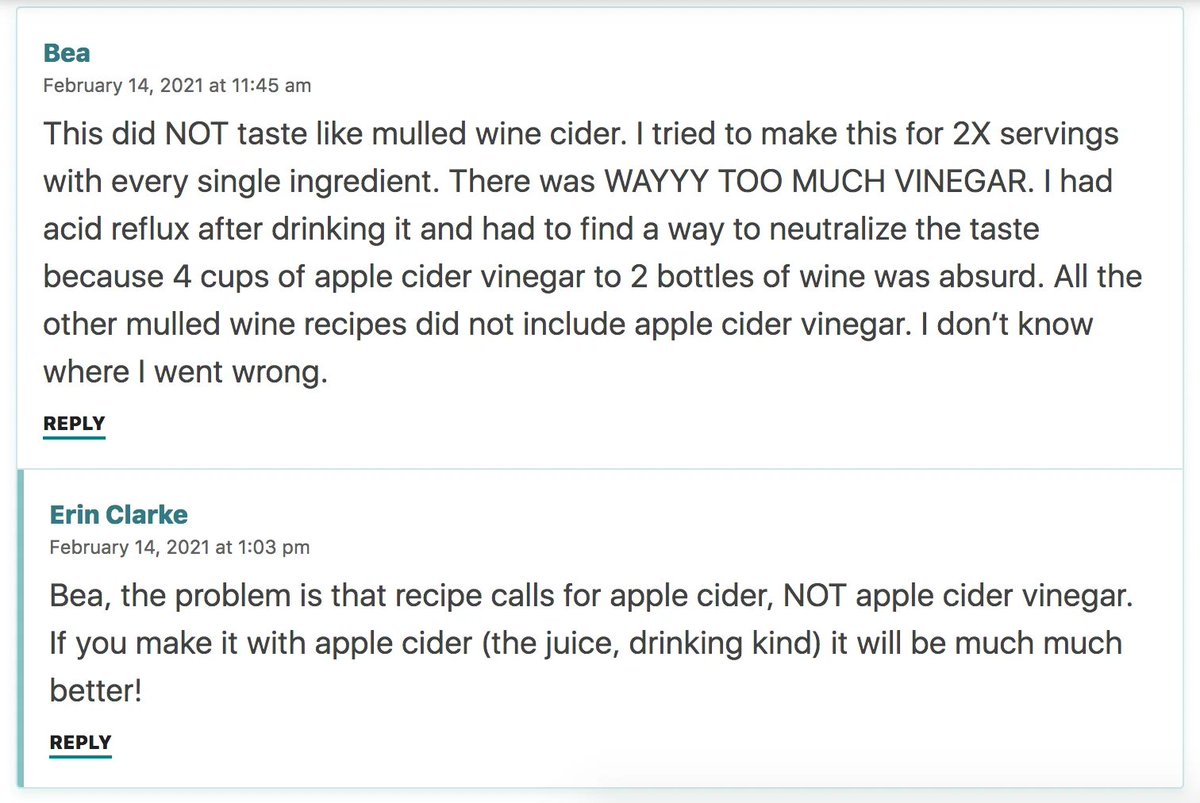 The people that comment on recipe blogs are a different species.