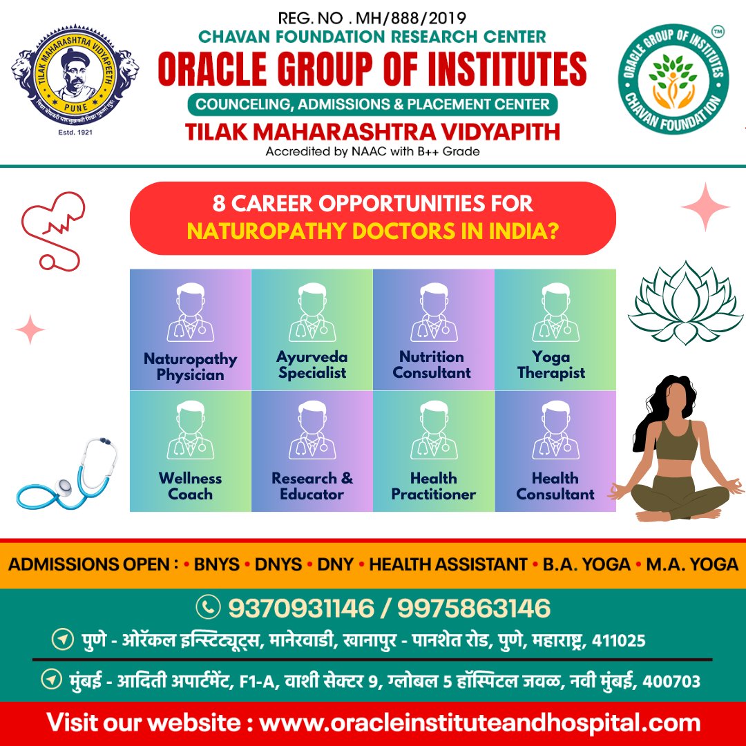 OracleCollege's tweet photo. 🎯 Chavan Group of Institutes &amp; Hospital - Pune’s first and fully-fledged institution to offer a 5 ½ years BNYS Degree.
✅ For More Details, Contact: +91-9370931146
▶️ Address: Chavan Group of Institutes, Manerwadi Phata, Khanapur Gaon, Pune-411025, Maharashtra, India https://t.co/2cjWbX6Jcs