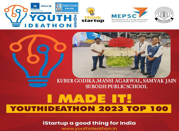 subodh_jaipur's tweet photo. It is a matter of proud moment that TEAMS PRAYAAS from Subodh , Rambagh have qualified for Top 100 best Innovative Ideas in YOUTH IDEATHON being organised under joint initiatives of CBSE and Think Start-up ( one of the top National Level Ideation Competition).
#THINKSTARTUP https://t.co/dzrpcvs1QE