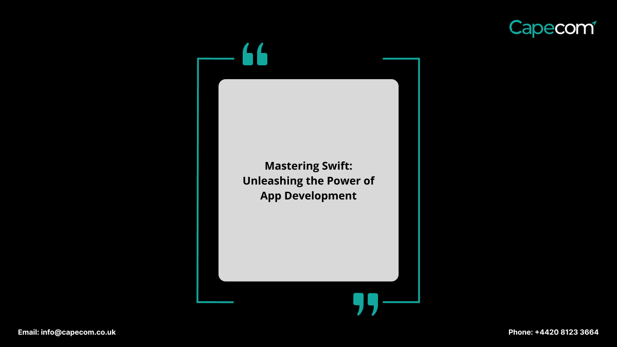 capecom_uk's tweet photo. Dive into the world of Swift programming! Whether you're a beginner or a pro, Swift's simplicity and power make it a top choice for developing amazing apps.
#SwiftLang #Programming #AppDevelopment #CapecomSolutionsinUK #softwarecompanyinuk
https://t.co/oBop38XRnx https://t.co/V5DZ7L1eUF