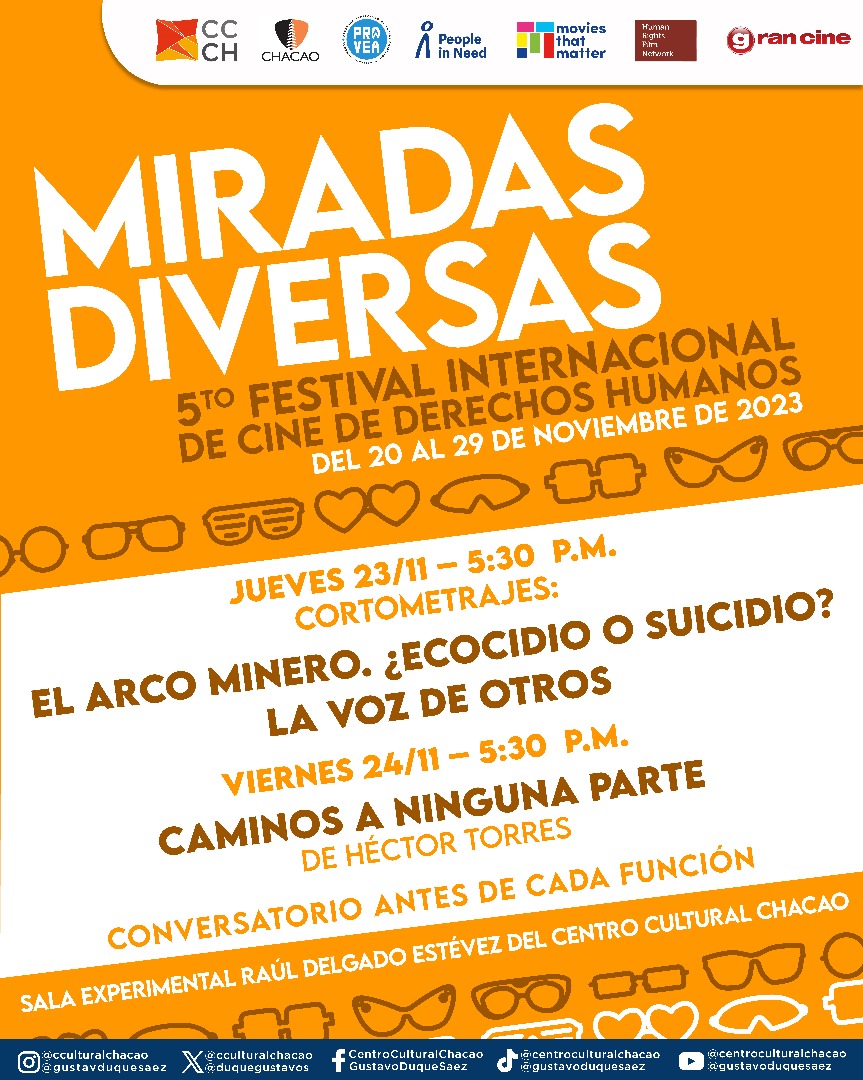 (1-9)
Manual: "Todo lo que necesita saber sobre 
MIRADAS DIVERSAS"
Se trata del 5to Festival Internacional de Cine 🎬 de 
Derechos Humanos que se organiza en Venezuela y 
es organizado 
👇👇 
<a href="/Gran_Cine/">@gran_cine</a> 
<a href="/_Provea/">PROVEA</a> 
<a href="/PeopleInNeedLA/">People in Need América Latina</a> 
<a href="/MoviesMatter/">Movies that Matter</a> 
Aquí todo los detalles, sigue hilo