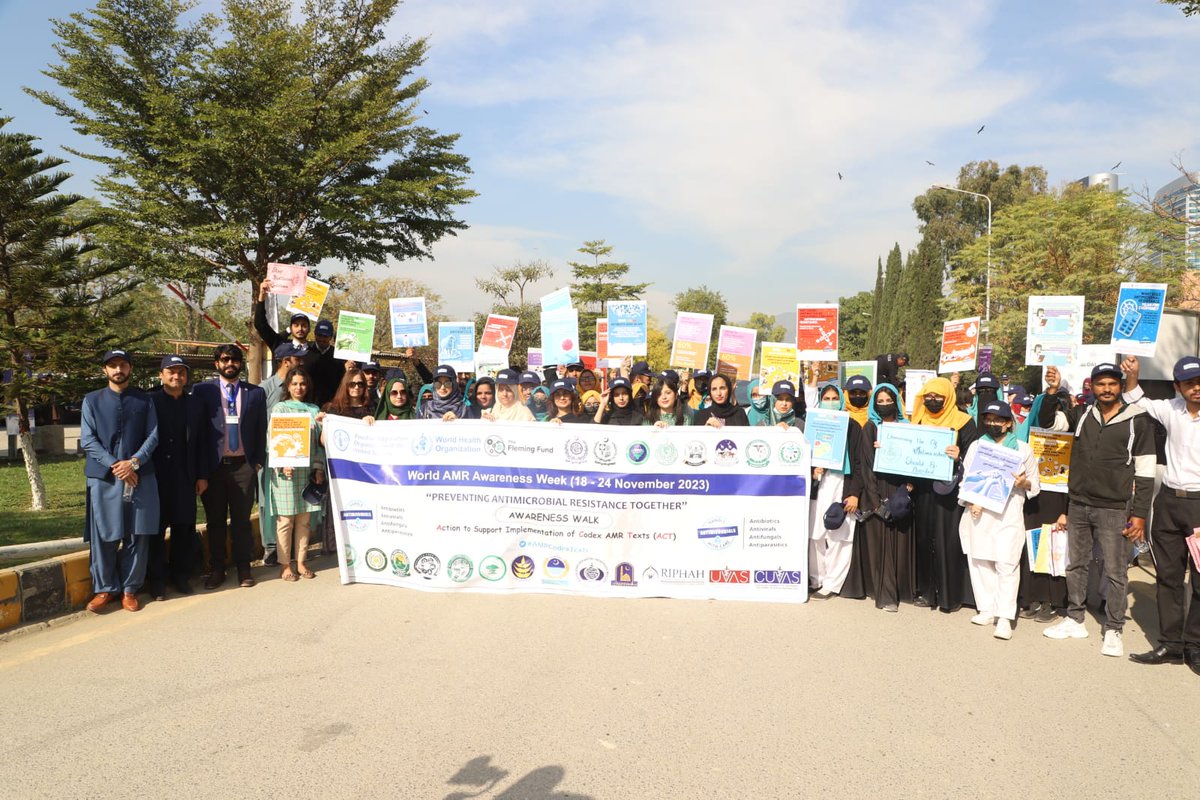 Annually, the World’s AMR Awareness Week (WAAW) is observed from 18-24 November. This year's theme is 'Preventing Antimicrobial Resistance Together.' In this regard, the National Institutes of Health along with WHO, organized an awareness walk at PIMS.