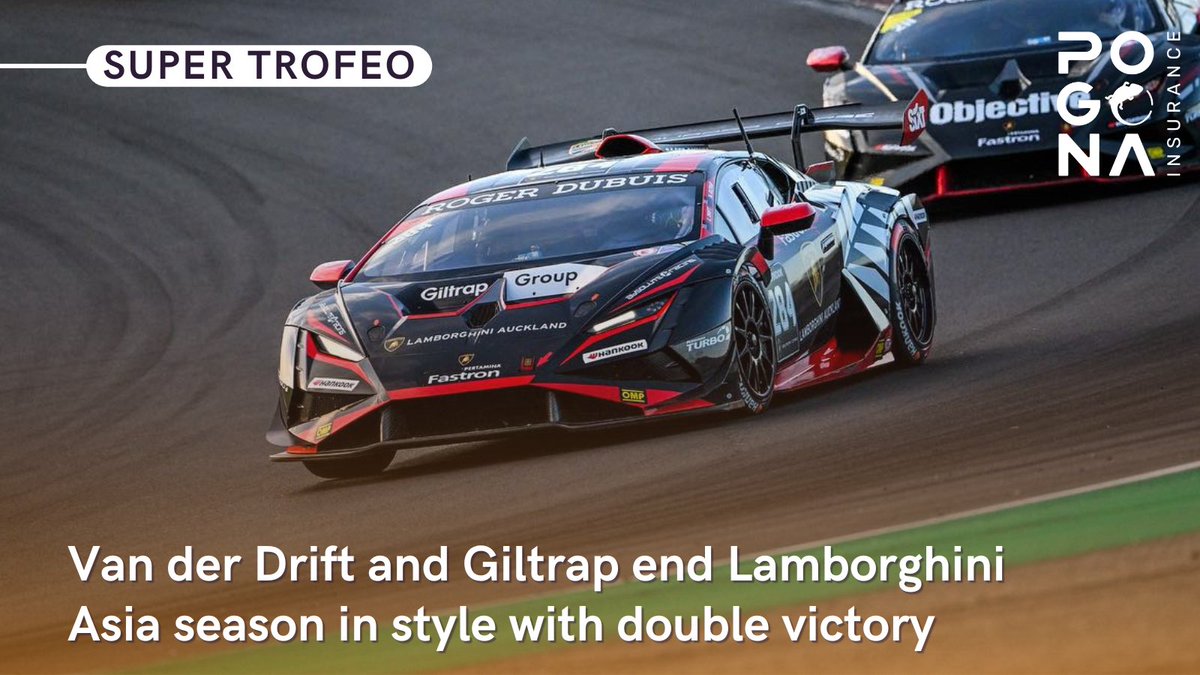 The Lamborghini #SuperTrofeo Asia season ended last Thursday and Friday at Vallelunga, just before the World Finals. Chris van der Drift and Marco Giltrap had already sealed the Asia championship, but that didn't motivate them any less to go out and score another double victory.