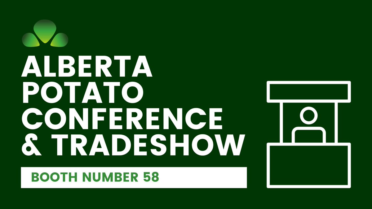 We're excited to be at the Alberta Potato Conference &amp; Tradeshow this week! Come find us at Booth 58 on the tradeshow floor. <a href="/AlbertaPotatoes/">Potato Growers of Alberta</a> <a href="/apia1990/">AB Potato Industry</a> #cdnag #potatogrowers #albertaag