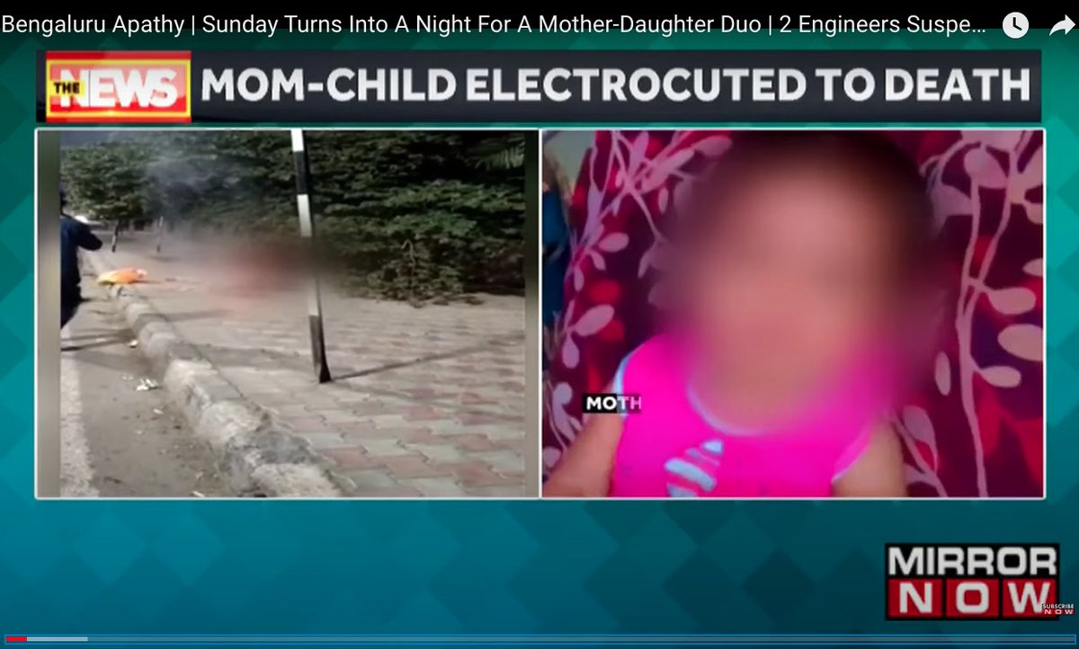 1/n Pedestrians electrocuted at Hope Farm Jn in Whitefield

youtu.be/v2lDpf9J6_w?si… 

#Footpath challenges: uneven pavements, drains, garbage &amp; constr material, cables/pipes, parked &amp; moving vehicles, illegal shops/structures, etc  #BrandBengaluru #Deathtrap
@BBMPCares <a href="/MirrorNow/">Mirror Now</a>