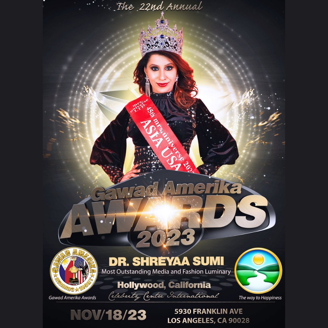 shreyaa_sumi's tweet photo. Beyond Borders! Beyond Boundaries! Honored to receive 'Most outstanding Media and Fashion Luminary Award' in Hollywood, LosAngeles 🇺🇲 Celebrity Centre International #shreyaasumi #Indianamerican #inspiringpersonality #proudmoment https://t.co/sWfBX2piGz