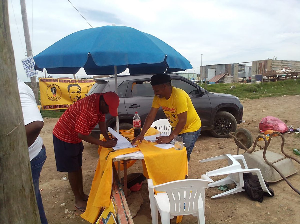 AZAPO_News's tweet photo. Our cadres were active across the country in encouraging eligible people to register as voters.  @IECSouthAfrica @SABCNews @Newzroom405 @UWFM88_106FM @Ukhozi_CA https://t.co/mJ3TyrHf8A