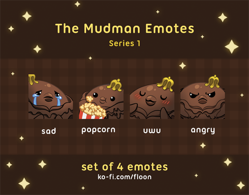 flareboost's tweet photo. Emotes have been added to my Ko-fi shop!! :D
Only 1 set costs money (The Mudman series 2). The rest are free!
https://t.co/9HdhsMhLs7 https://t.co/qIuEtsgu4x