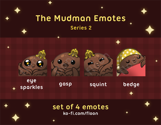 flareboost's tweet photo. Emotes have been added to my Ko-fi shop!! :D
Only 1 set costs money (The Mudman series 2). The rest are free!
https://t.co/9HdhsMhLs7 https://t.co/qIuEtsgu4x