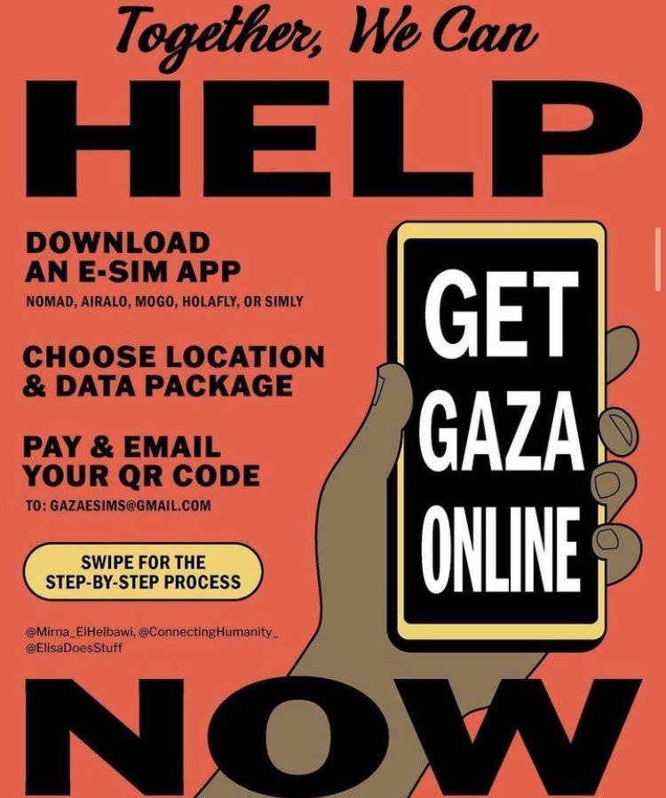 How to buy an eSIM for someone in Gaza! Great resource by <a href="/Mirna_elhelbawi/">Mirna El Helbawi</a> #freepalestine #esimsforgaza