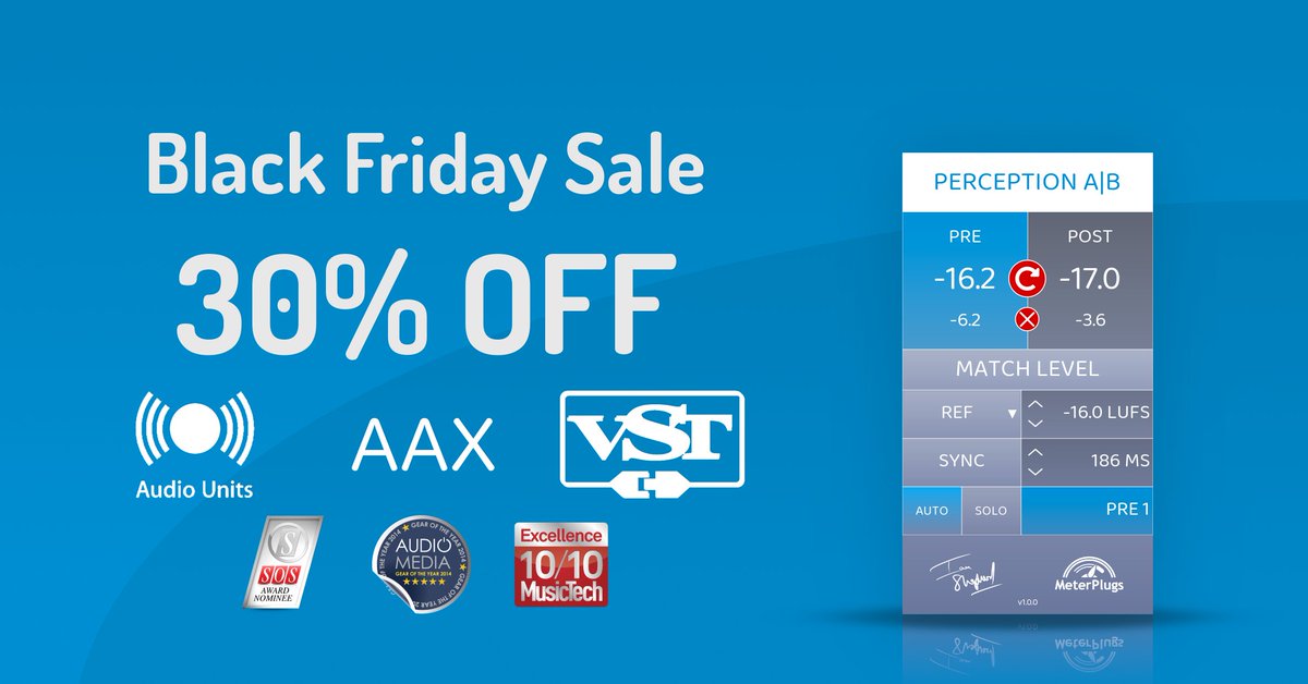 Our Black Friday Sale is on now! Save 30% off everything using discount code "BLACKFRI23". Take your mixing and mastering to the next level with our metering plugins! meterplugs.com

#mixing #mastering #vst #audiounit #aax #dynamics #loudness