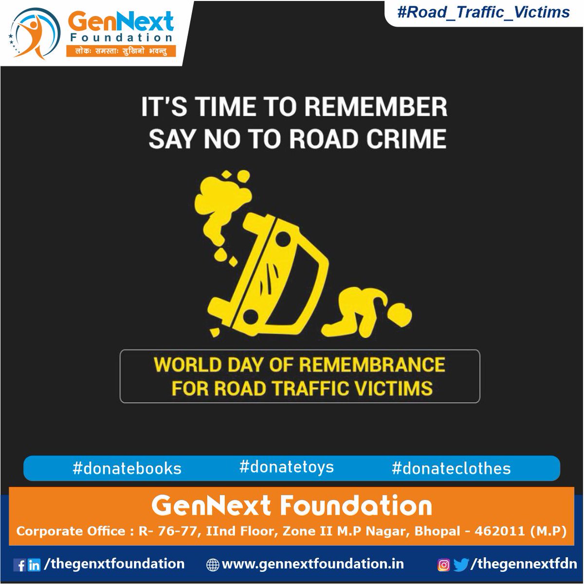 thegennextfdn's tweet photo. The Day has become an important tool in global efforts to reduce road casualties.

#opportunity #economic #roadsafety #roadtraffic #gennextfoundation #love #ngo #givingback #csr #gennext #corporatesocialresponsibility #India #bhopalcity https://t.co/AeRUpmBjHS