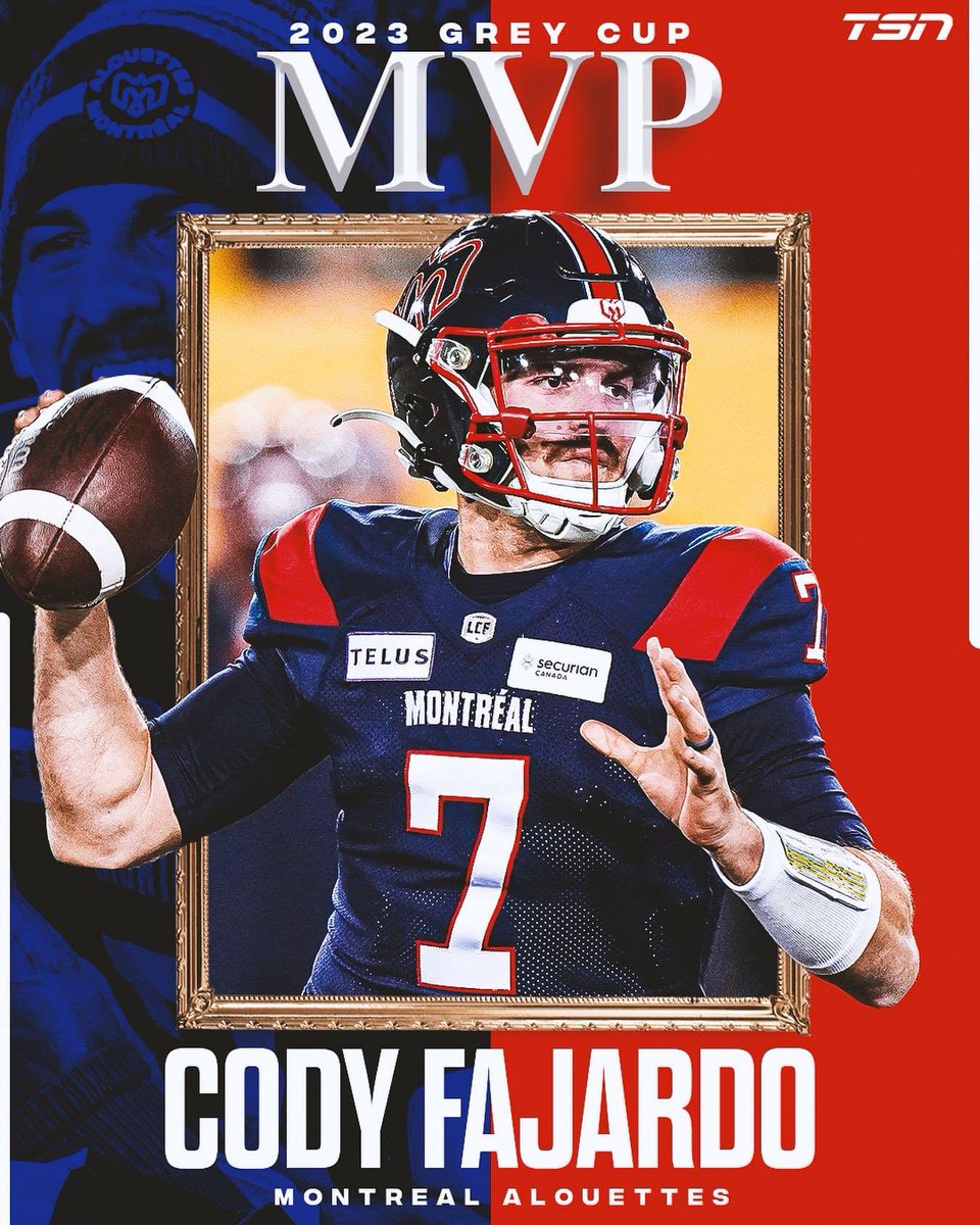 Sportsgeek22's tweet photo. Here’s a poster to put on Jeremy O’Day’s office door #Riders #CFL #GreyCup #Alouettes @CodyFajardo17 https://t.co/YCRiI8QzB6