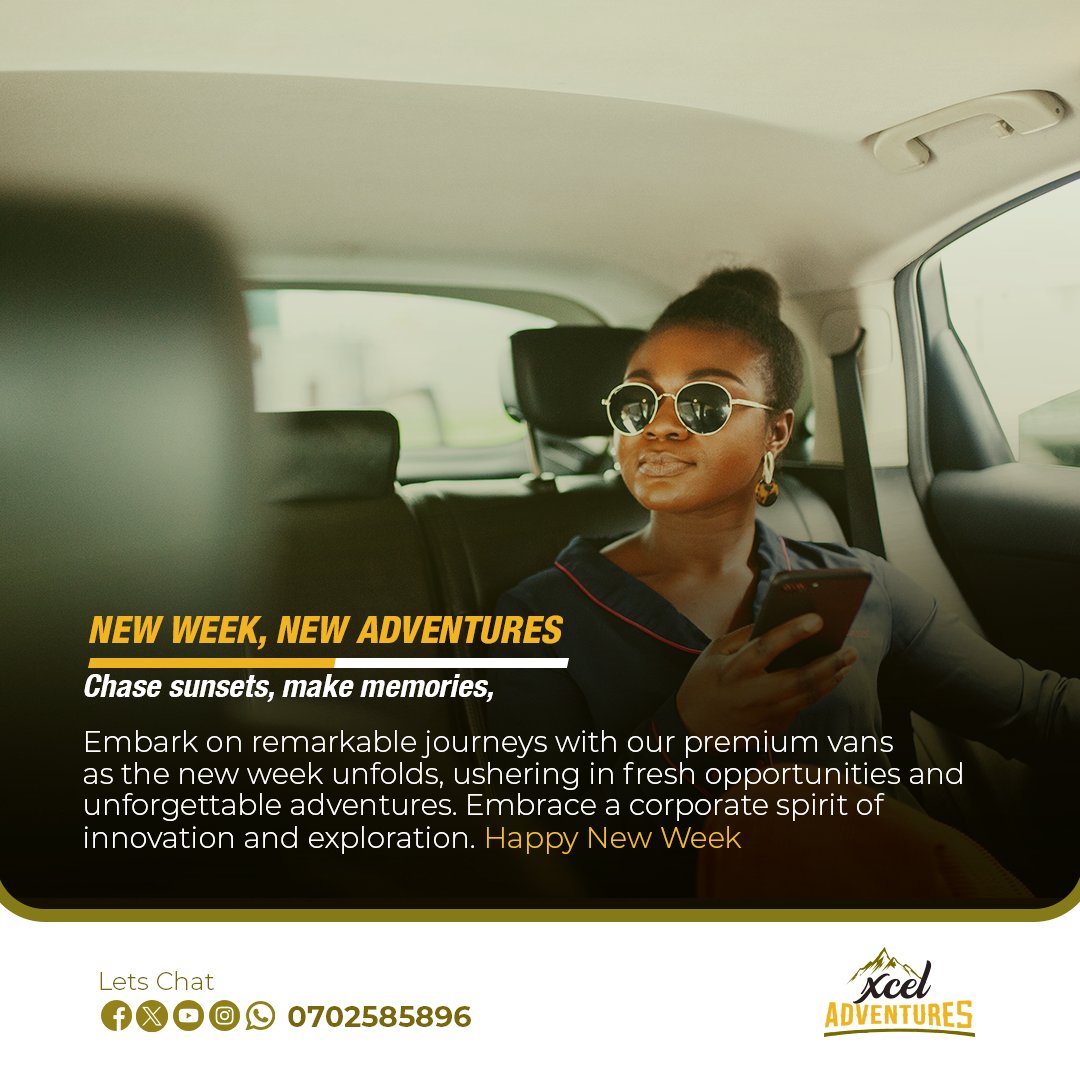 Embark on remarkable journeys with our premium vans as the new week unfolds, ushering in fresh opportunities and unforgettable adventures. 🚀 Embrace a corporate spirit of innovation and exploration. Happy New Week! 🌟