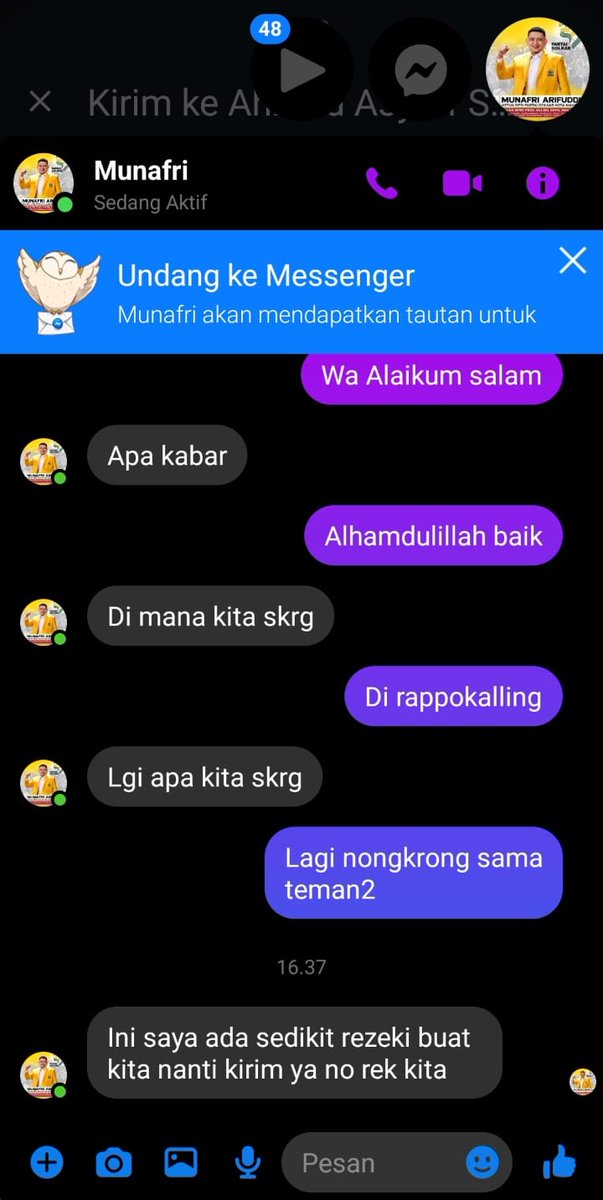 munafri_arfdn's tweet photo. Assalamualaikum Wr Wb.
Teman-teman, saya ingin memberitahukan bahwa akun facebook ini adalah BUKAN akun saya.
Akun ini dibuat oleh pihak yang tidak bertanggung jawab.
Sekiranya teman-teman sekalian ada yang dihubungi akun ini mohon diabaikan.
Terima Kasih, sehat2ki semua 🙏🏻 https://t.co/N5K8775fuf