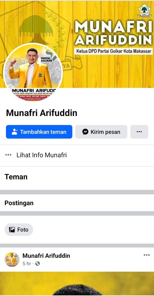 munafri_arfdn's tweet photo. Assalamualaikum Wr Wb.
Teman-teman, saya ingin memberitahukan bahwa akun facebook ini adalah BUKAN akun saya.
Akun ini dibuat oleh pihak yang tidak bertanggung jawab.
Sekiranya teman-teman sekalian ada yang dihubungi akun ini mohon diabaikan.
Terima Kasih, sehat2ki semua 🙏🏻 https://t.co/N5K8775fuf