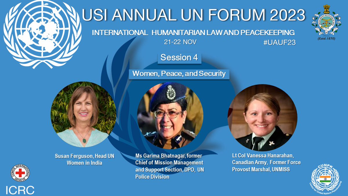 DDIndialive's tweet photo. Delving into crucial global issues, @USIofIndia's Annual UN Forum 2023 in New Delhi on Nov 21-22 will focus on 'International Humanitarian Law &amp; Peacekeeping' in collaboration with @ICRC &amp; @UNPeacekeeping 

#USIUNForum2023 #Peacekeeping 

@rajnathsingh https://t.co/erGmzsmgpS