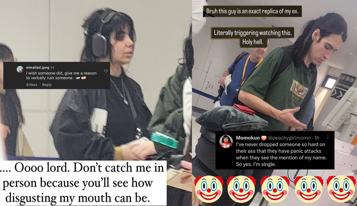 Sugoichan's tweet photo. @WoahItsOzy @clownworld your girlfriend said you have a shrimp dick and yet bc she gives u $$$$ and u have no self esteem u go back to her. ya’ll deserve each other🤢🤢🤢 https://t.co/0WZj8IZTBk