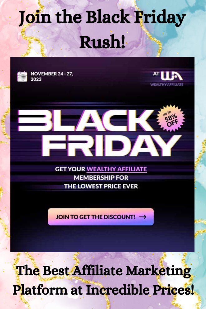 Wealthy Affiliate Black Friday-Cyber Monday Special 2023 - 40% Discount and Bonuses [with Video!] earnfromyourlaptop.com/wealthy-affili… via @<a href="/EarnLaptop/">Earn From Your Laptop 💻💰</a> #wealthyaffiliate #affiliatemarketing #BlackFridayDeals