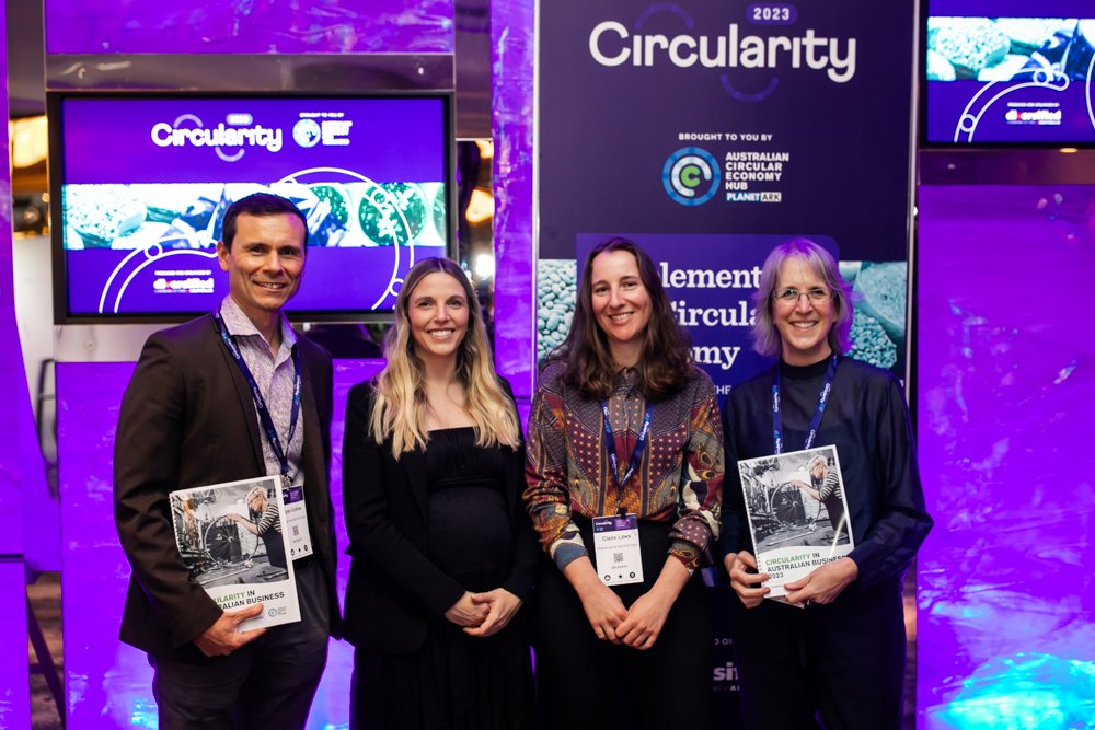 PlanetArk's tweet photo. Today at #Circularity2023 we launched the third iteration of the 'Circularity in Australian Business' report series. The only Australian study of its kind, the report tracks perceptions and knowledge of the #CircularEconomy among Australian businesses, as well as tracking action. https://t.co/vXZfGPNCr4