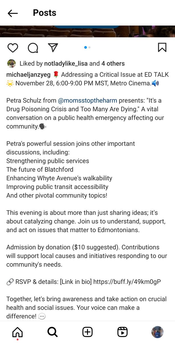 Marla_jsmith's tweet image. #Yeg city councilor @michaeljanz continues to promote his "EdTalks" event on Instagram. 
Today he listed "improving public transit accessibility " as one of the topics. Yet the very people who need better accessibility on transit can't participate as his venue isn't accessible