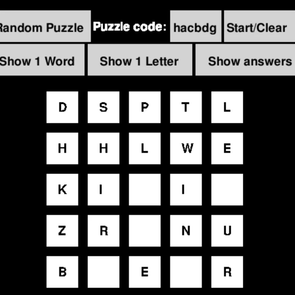Wordfive Puzzle Code of the day for November 20, 2023: hacbdg

This AI generated image contains hints about the words in the puzzle. To play today's puzzle, go to playwordfive.com!