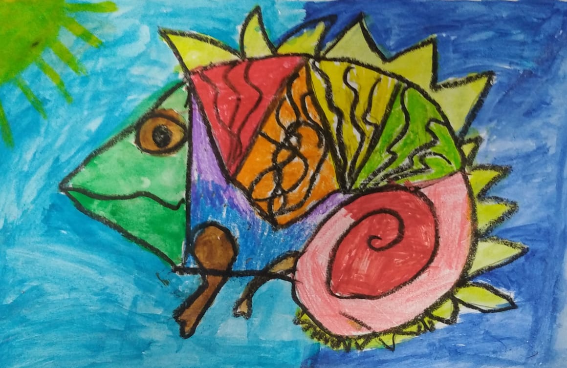 JafferyAcademy's tweet image. In exploring line, shape, colour and pattern; Year 3 learners created a chameleon drawing using colour materials of their choice.

#art #exploringart #lines #designs #shape #pattern #juniorschool #jafferyacademymombasa