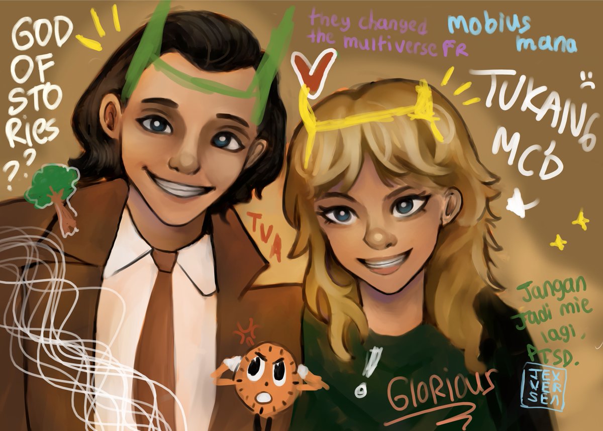 Marvfess's tweet image. marv! maaf aku jadi pohon, this is cogil. (fanart corat coret by sender)