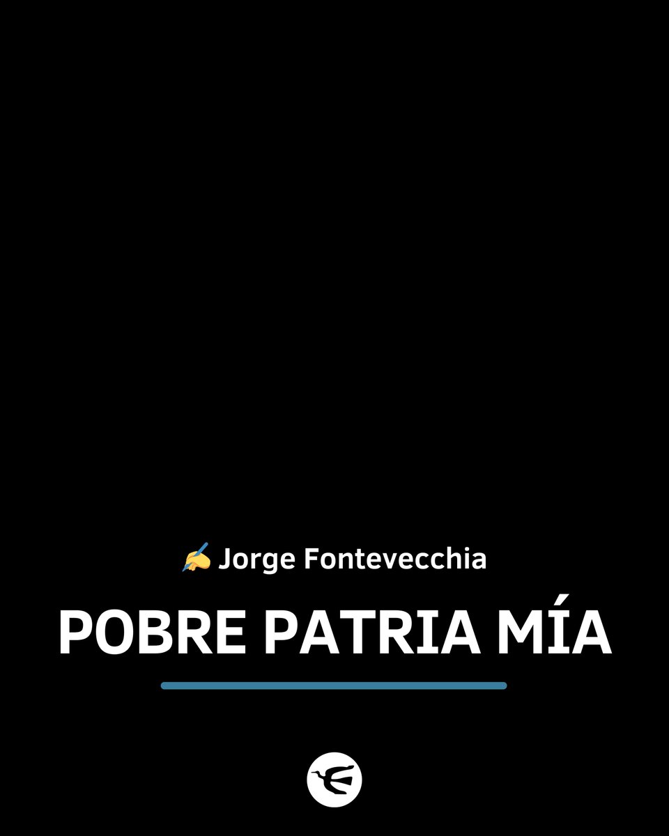 perfilcom's tweet photo. ⬛️ Pobre Patria Mía

➡️ Para qué Milei. Mis primeras reflexiones están teñidas de mi propia desesperanza. Que una parte significativa de la sociedad, fruto de su profunda desesperanza, adhirió a una utopía creyéndola realizable y pronto se desilusionará al comprar su imposibilidad.

✍️ @Fontevecchia.
📲https://t.co/JZCm4cDEjF.