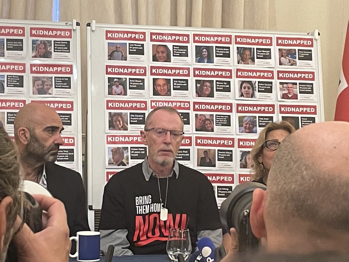 ''She must be saying every day, 'where's my Daddy. Why isn't he rescue me?' It's a nightmare. Sheer terror.'' Father of Hamas hostage Emily Hand makes emotional call for her release alongside other relatives of kidnapped at London press conference.