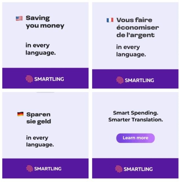 JustAnotherTL's tweet photo. "Smart spending" except German is missing capitals on "Sie" and "Geld", and French is using an infinitive verb, which sounds awkward for marketing content.

Thanks for proving the exact opposite of the point you're trying to make, @smartling https://t.co/EF7DiHzbqy