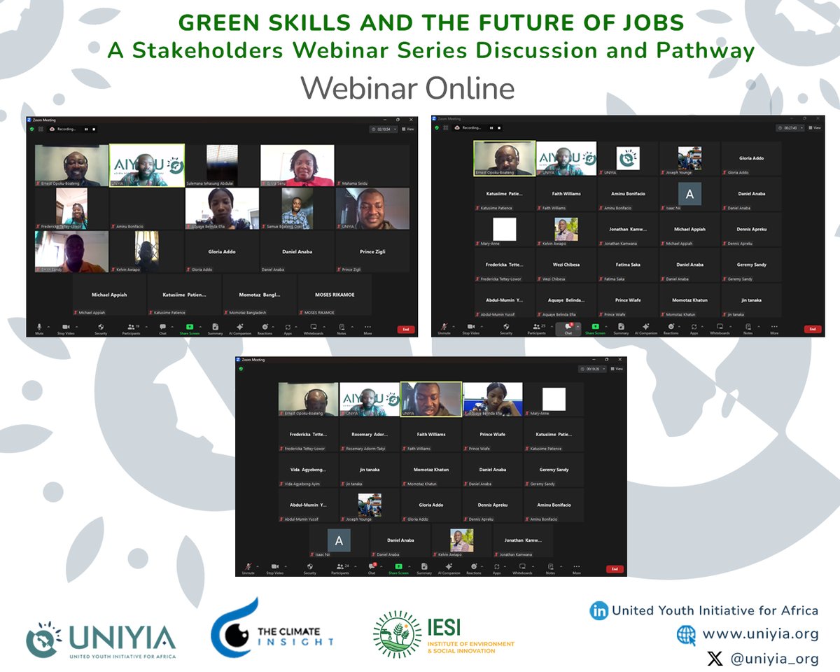 Our post-webinar transmittal on 'Green Skills and the Future of Jobs”, which delved into the transformative power of sustainable practices and the evolving job landscape in Africa. Our speakers, @sefsyl, Economic Analyst from @UNDPGhana , @EO_Boateng Executive Director at…