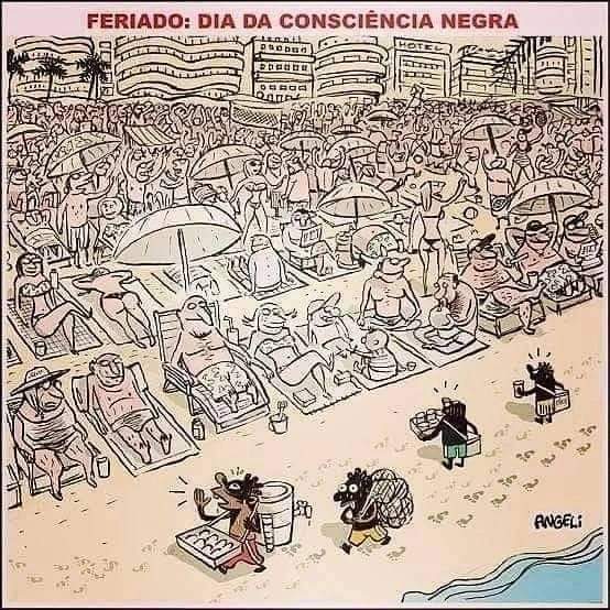 Espero um dia parar de postar esta charge. #ConscienciaNegra