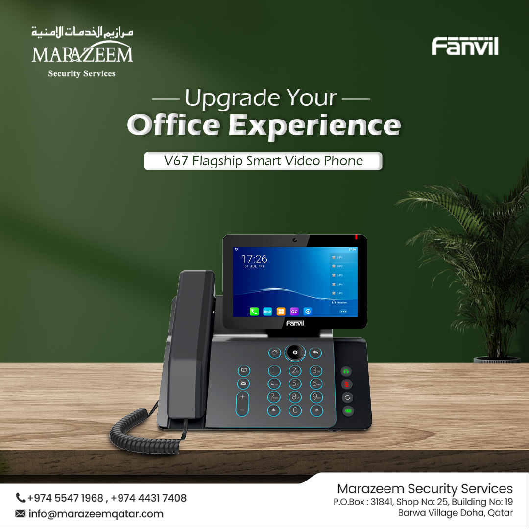 Upgrade your office experience with the V67 Flagship Smart Video Phone. Boost your communication and productivity today! Contact us to know more
.
☎️👉 𝘾𝙤𝙣𝙩𝙖𝙘𝙩 : +97455471968 

#smartvideophone #ProductivityBoost #CommunicationUpgrade #WorkplaceProductivity  #doha #Qatar