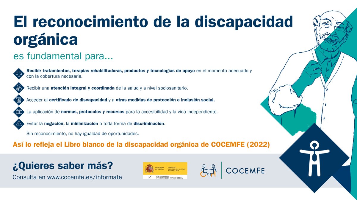 📢¡Sin reconocimiento de la discapacidad orgánica, no hay igualdad de oportunidades!

Abogamos por su reconocimiento oficial y social como paso necesario para eliminar cualquier barrera y avanzar hacia una sociedad inclusiva.

Nuestras razones aquí👇: cocemfe.es/informate/disc…