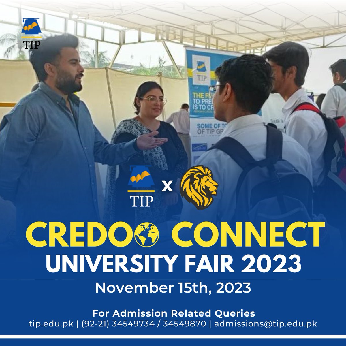 tip_edu_pk's tweet photo. Empowering futures at 'Credo Connect' University Fair 2023 organized by @credo_college 🎓 The Textile Institute of Pakistan proudly engaged with enthusiastic students, offering insights and guidance on academic pathways and career prospects. https://t.co/3eXXTGS5YW