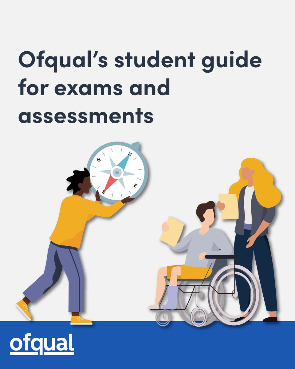 Ofqual’s student guide contains all the information you need to know about exams and assessments. Find out more: ⬇️ gov.uk/government/pub… @educationgovuk @JCQcic @TheExamsOffice @Parentkind @ASCL_UK @SFCA_info @AoC_info @thestudentroom