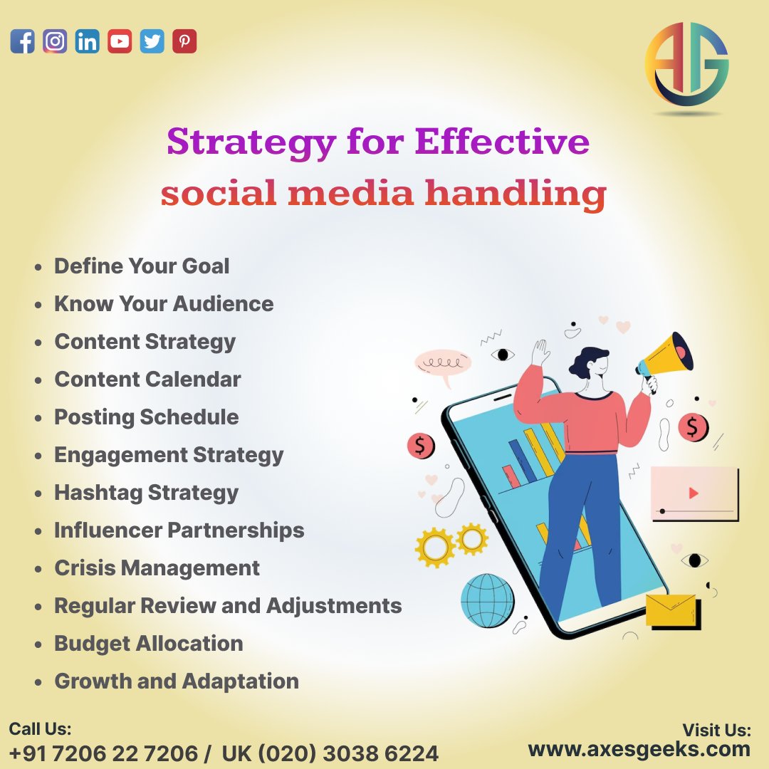 GeeksAxes's tweet photo. Start your week with a game plan! Effective social media handling begins with a well-thought-out strategy. Let's make it happen! 💪📱 
☎️ Phone: 07206227206 / UK(020) 30386224
📩 E-Mail: info@axesgeeks.com
🌎 Website: https://t.co/twPhEOf4rd
#SocialMediaHandling #MotivationMonday https://t.co/znQQmbND6w